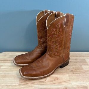 Justin Men's Bent Rail Square Toe Western Brown Boots - MENS 13EE